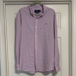 Vineyard Vines Pink & Blue Check Button-Down Shirt